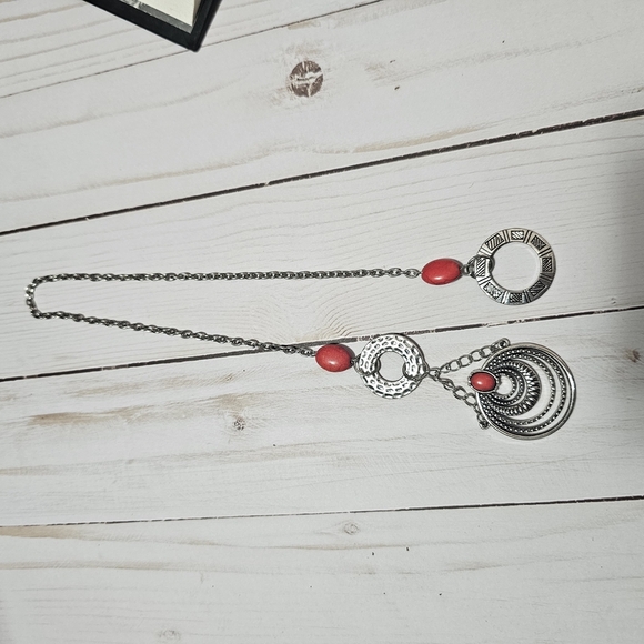 Silver and Red Pendant Bookmark - Picture 1 of 4